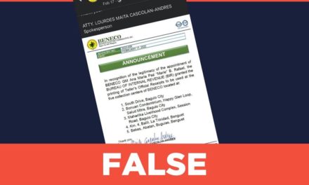 FALSE: BIR recognizes Ana Maria Rafael as legitimate Beneco general manager