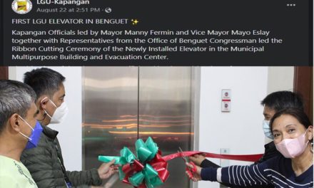 FALSE: Kapangan has the first elevator in LGU building in Benguet