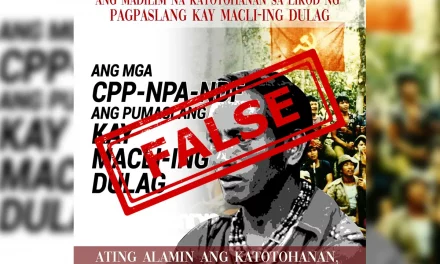 FALSE: Communist rebels killed Kalinga leader Macliing Dulag