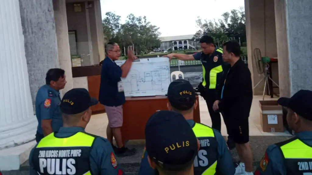 INTERAGENCY ACTION. MMSU meets with police, investigators, and local officials on November 21 to coordinate security measures and trace recent bomb threats targeting its campuses. (Photo courtesy of MMSU)